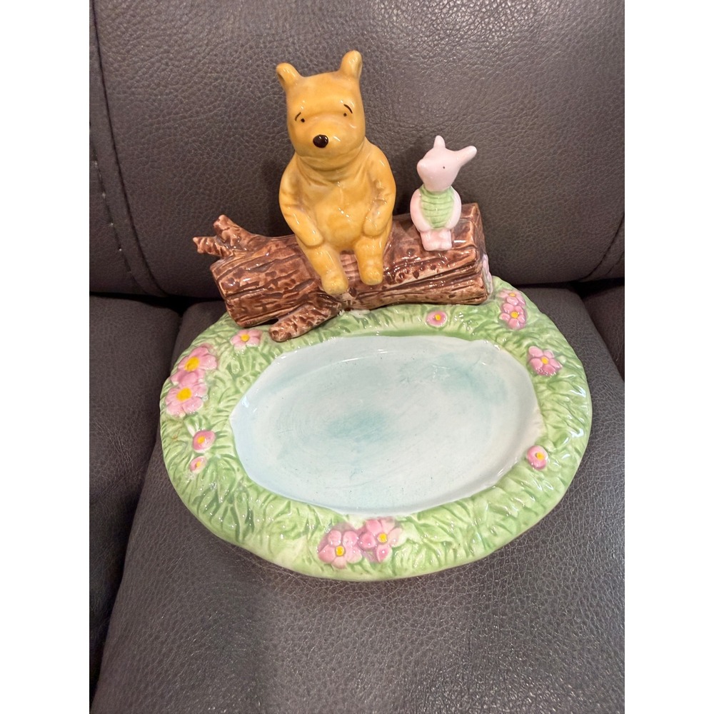 Disney Winnie the Pooh Piglet Ceramic Soap Dish Springs China Hand Painted